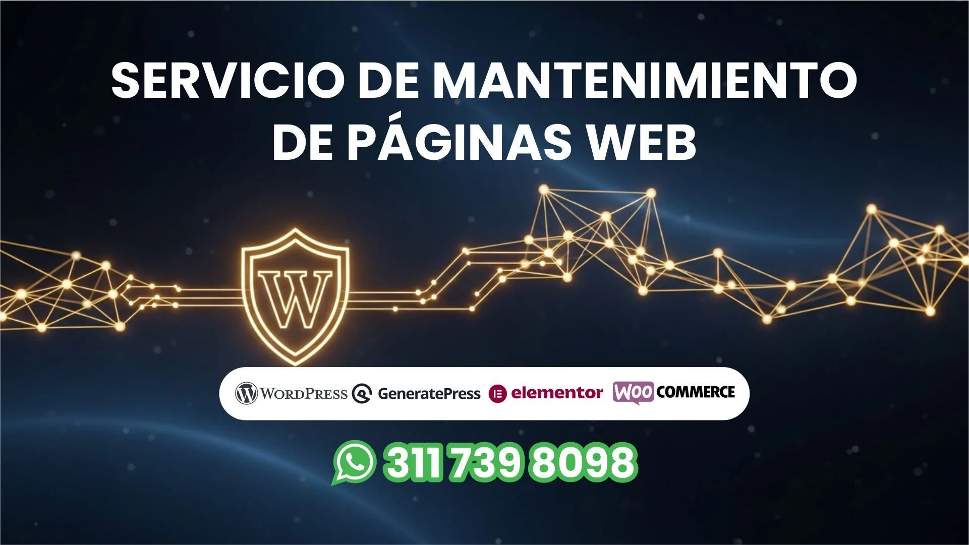Servicio de mantenimiento de páginas web en WordPress con soporte técnico y optimización.